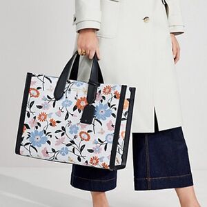 【kate spade】manhattan floral jacquard large tote/NWT!!